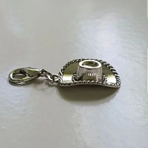 Cowgirl hat planner charm clipon silver country co